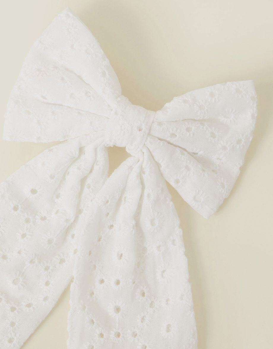 BRODERIE BOW BARRETTE HAIR CLIP