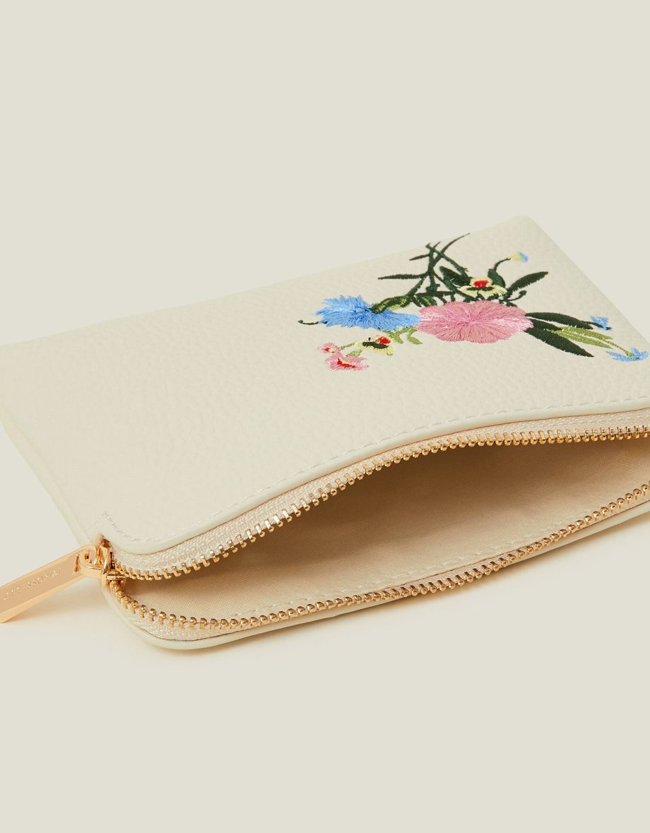 Embroidered Floral Coin Purse