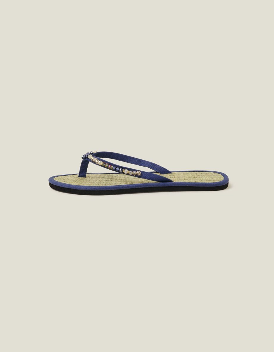 FACET BEAD SEAGRASS FLIP FLOPS BLUE