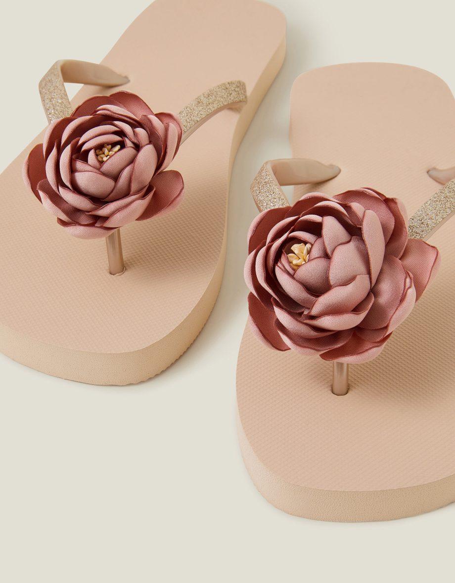 Corsage Flip Flops Nude