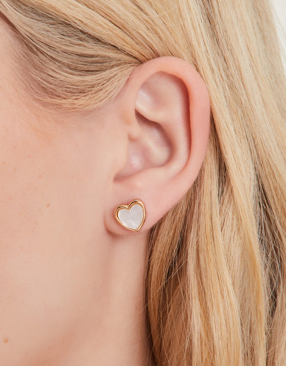 Moonstone Heart Earrings