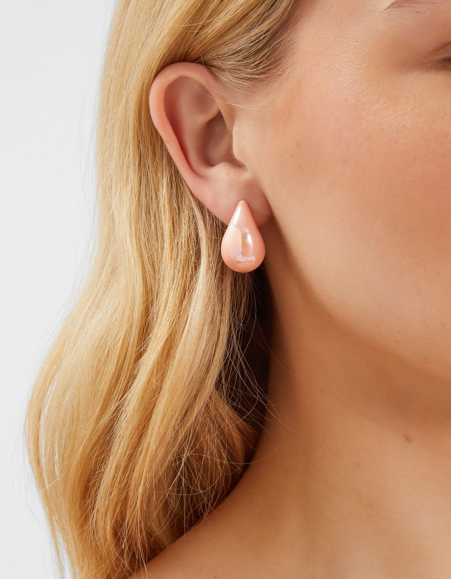 PEARLY CHUNKY CURVE DROP EARRINGS