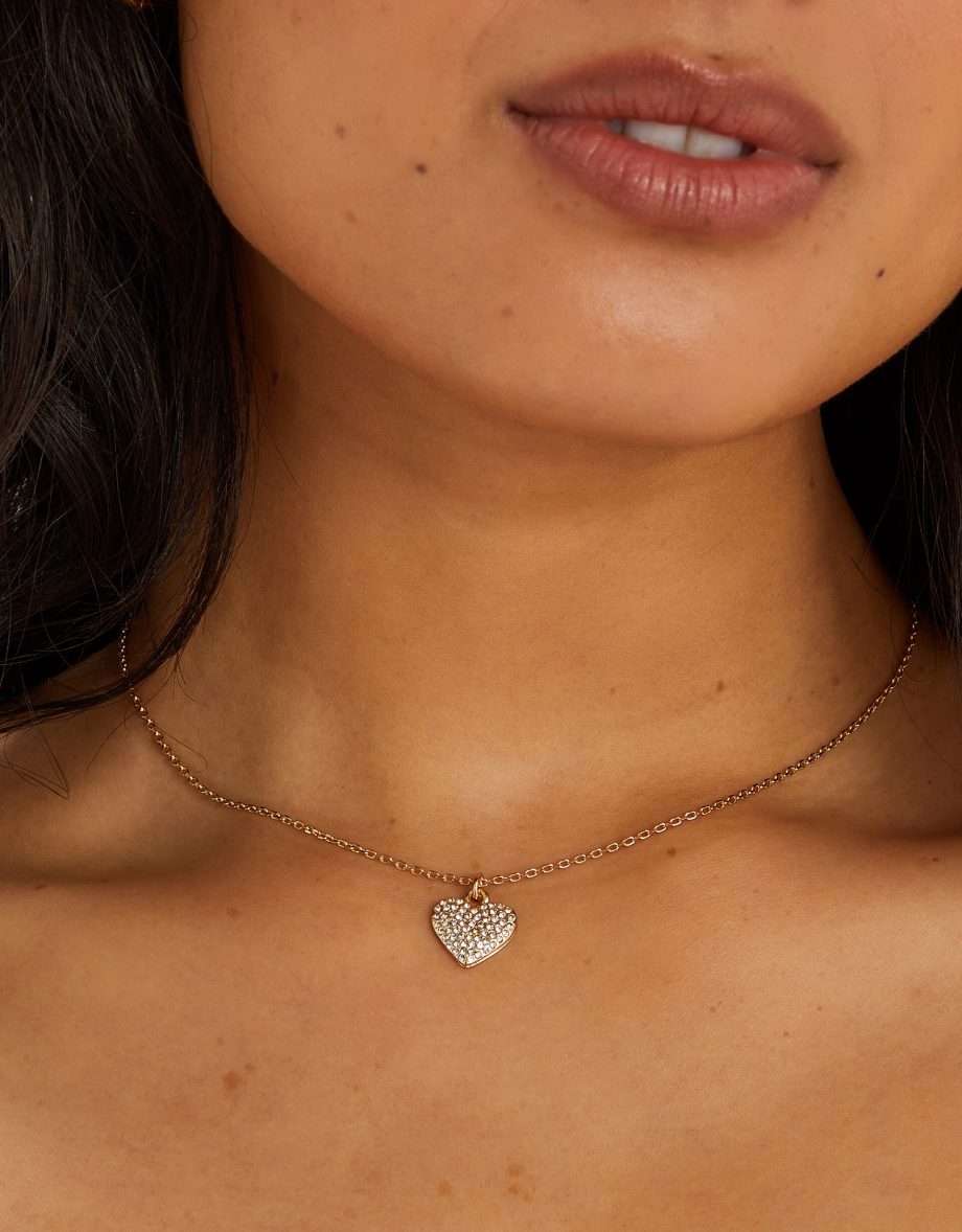 Boxed Pavé Heart Pendant Necklace