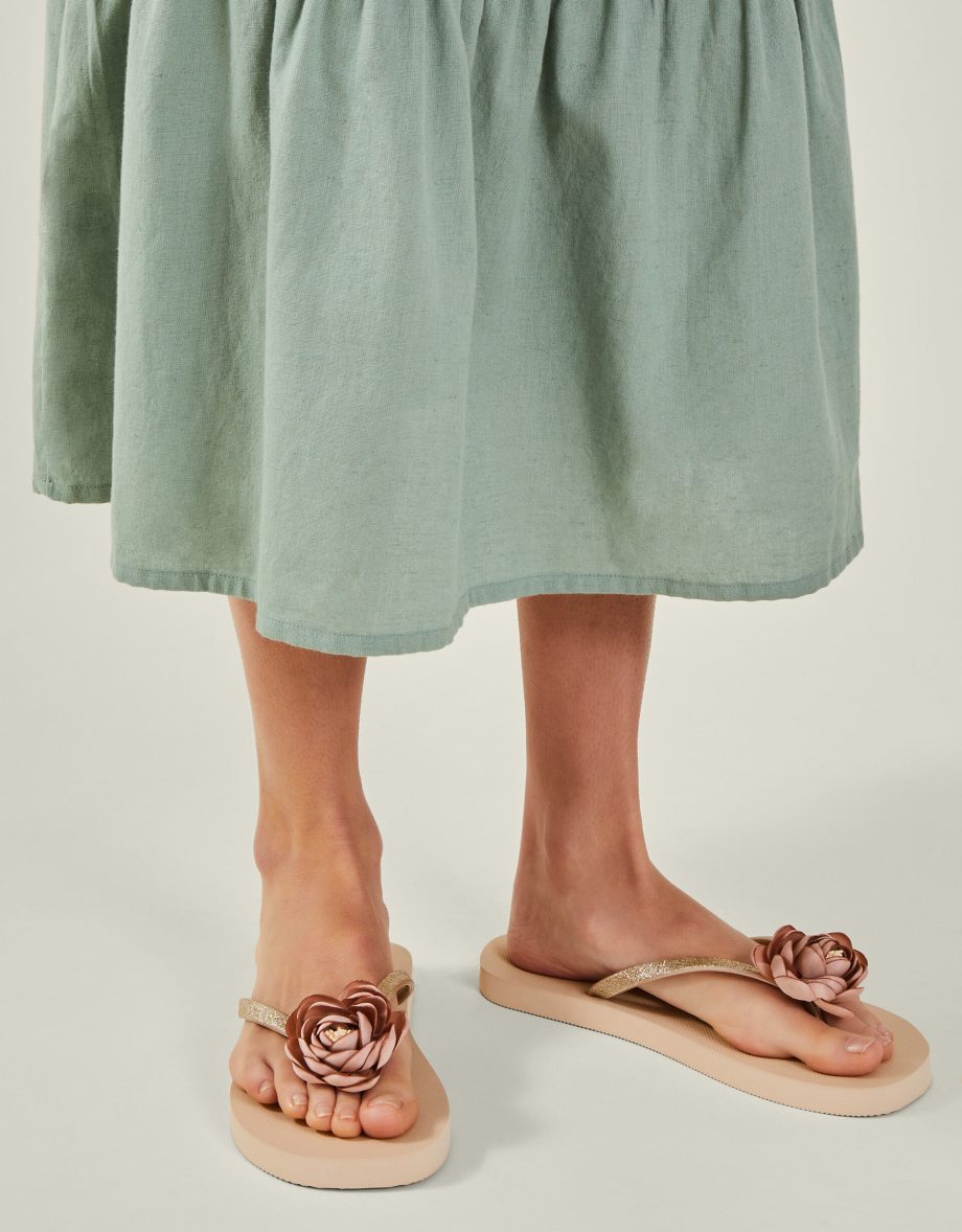 Corsage Flip Flops Nude