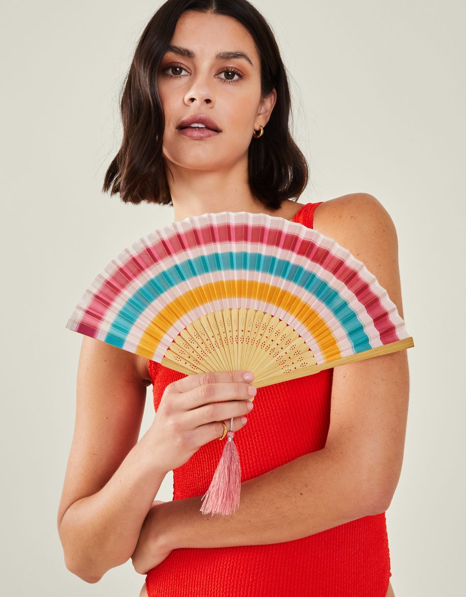 STRIPE FOLDABLE FAN