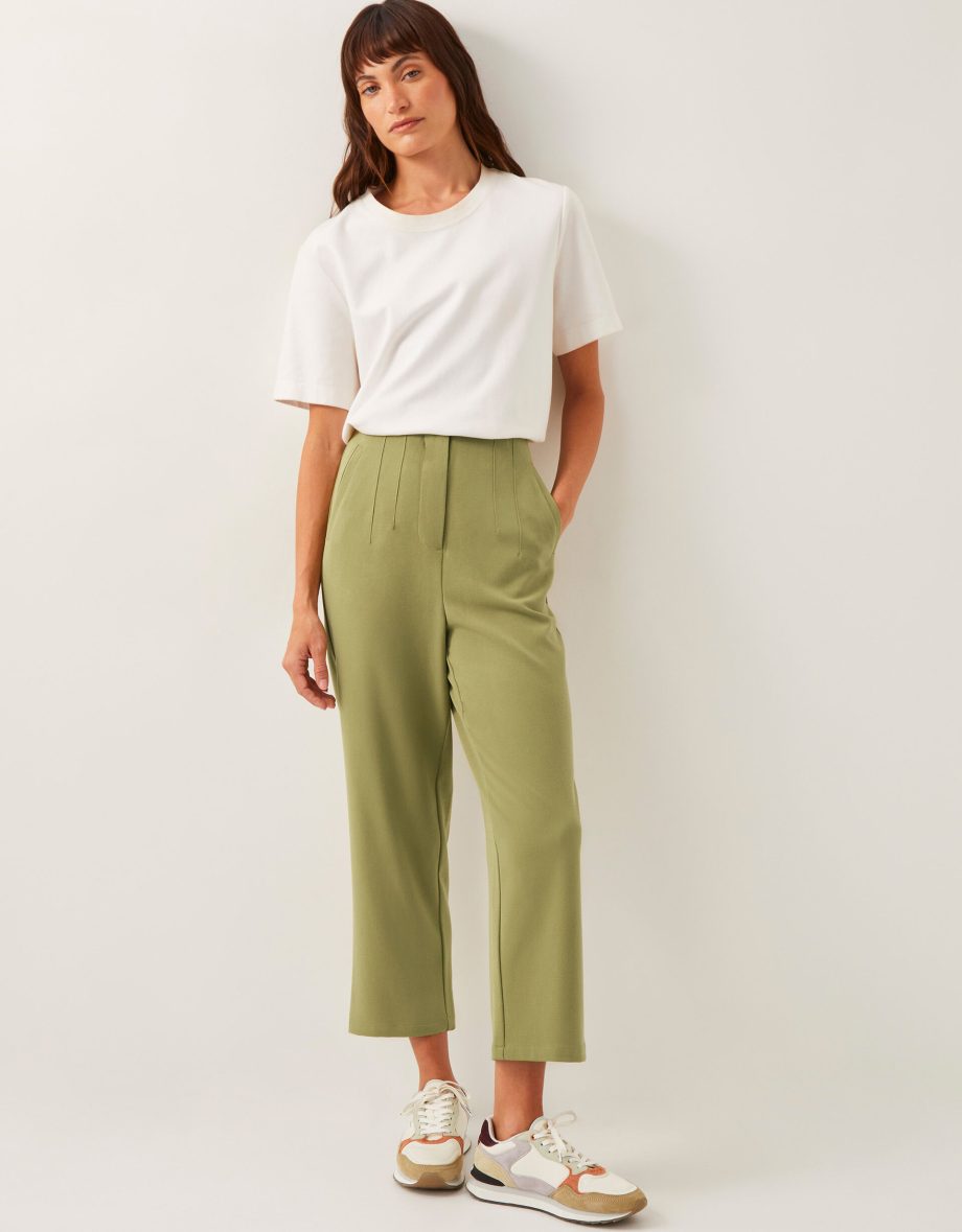 Adeline high-waisted suit trousers green