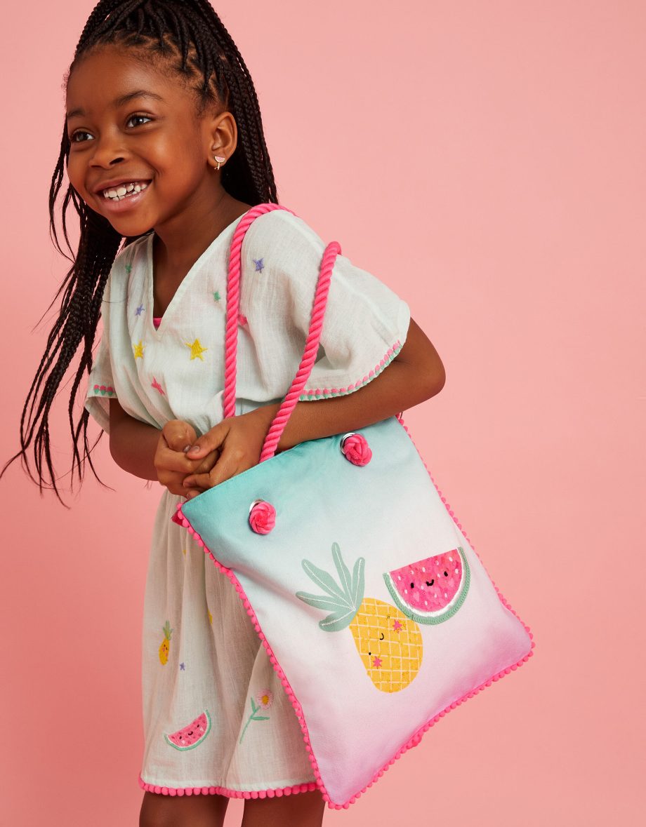 GIRLS FRUIT PRINT SHOPPER BAG