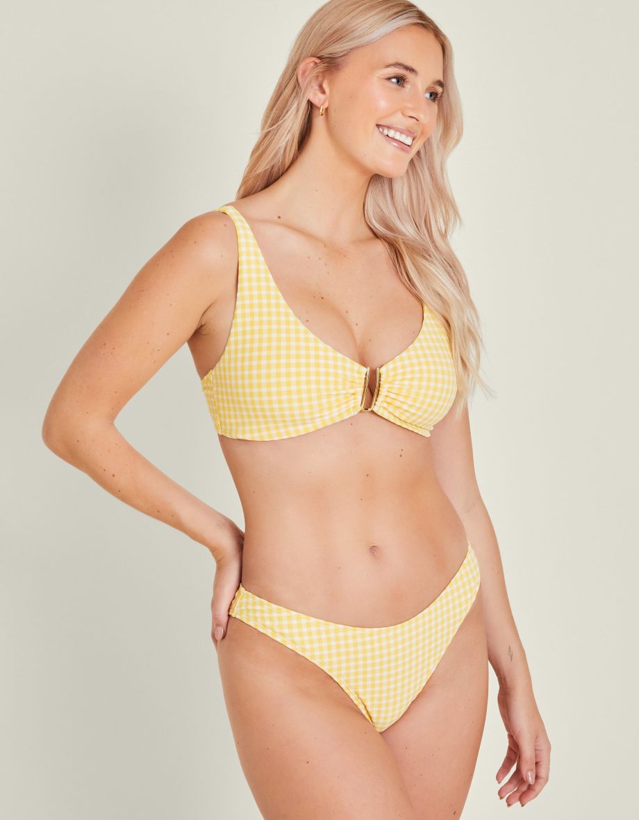 GINGHAM BIKINI TOP YELLOW