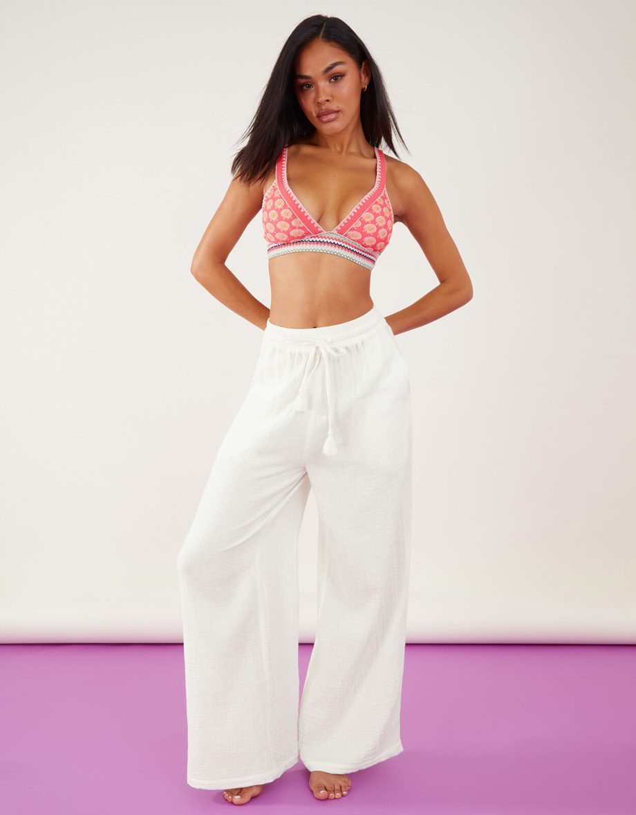 CRINKLE BEACH TROUSERS WHITE