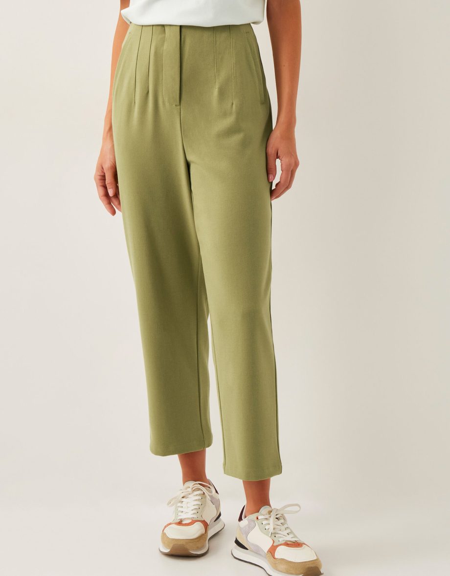 Adeline high-waisted suit trousers green