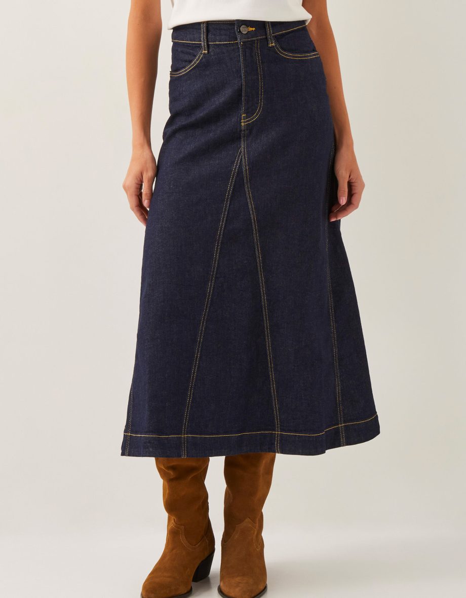 Goldie godet denim skirt blue