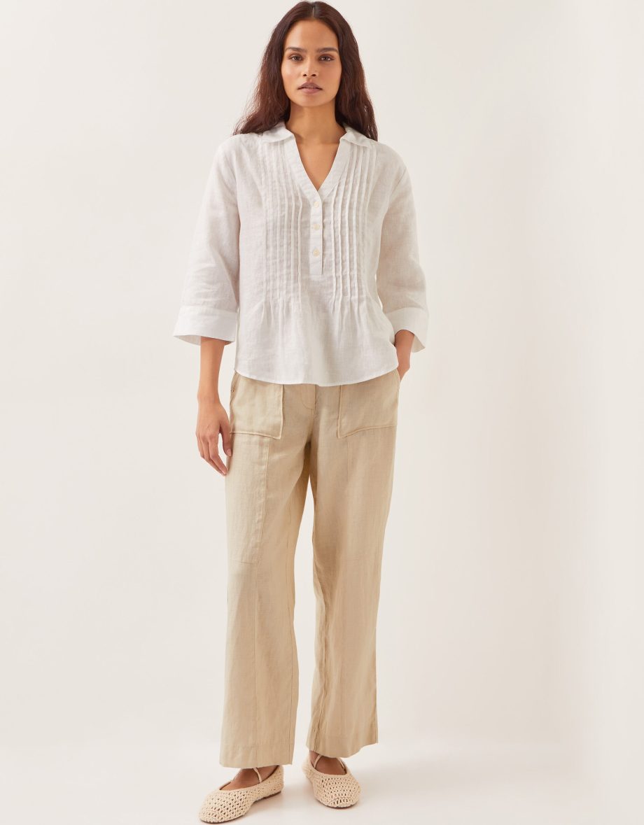 Elsie Linen Blouse White