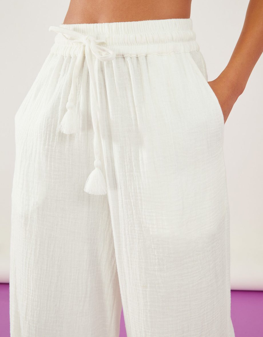 CRINKLE BEACH TROUSERS WHITE