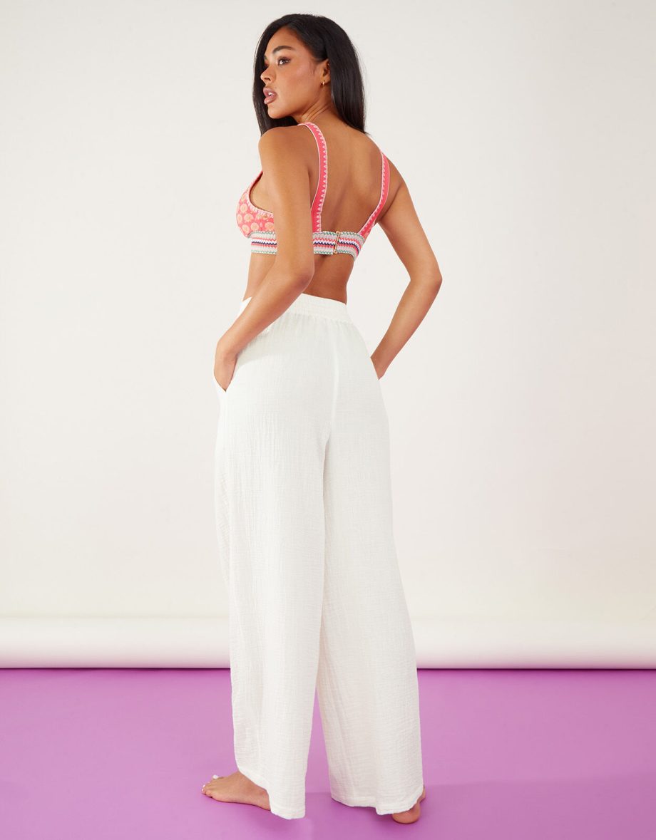 CRINKLE BEACH TROUSERS WHITE