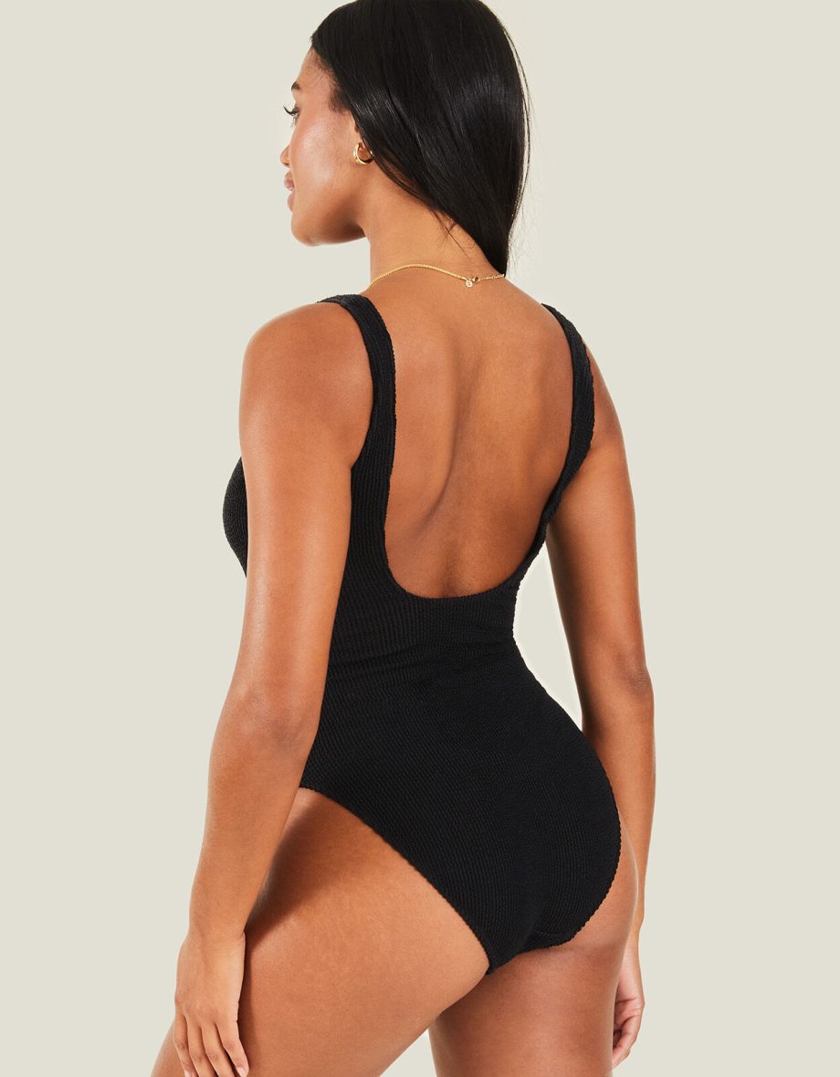 CRINKLE SWIMSUIT BLACK