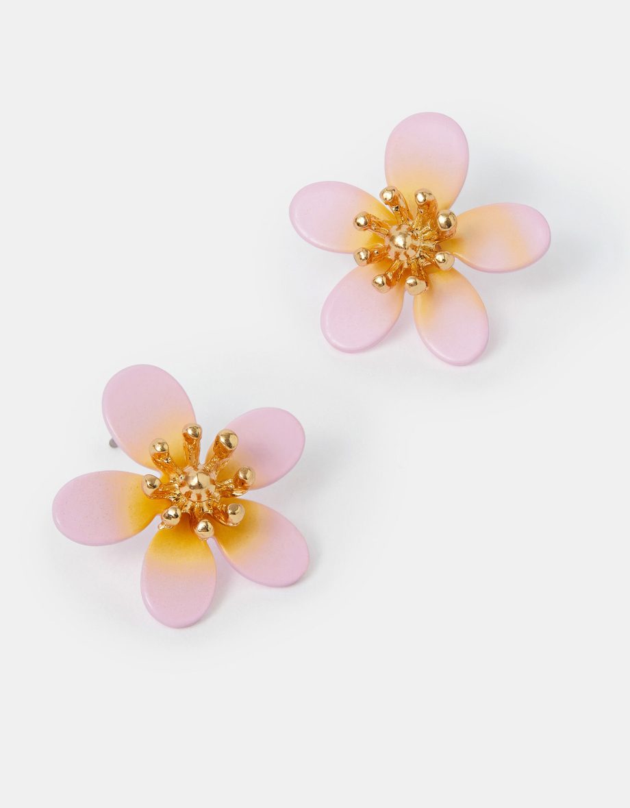 TROPICAL FLOWER ENAMEL STUD EARRINGS