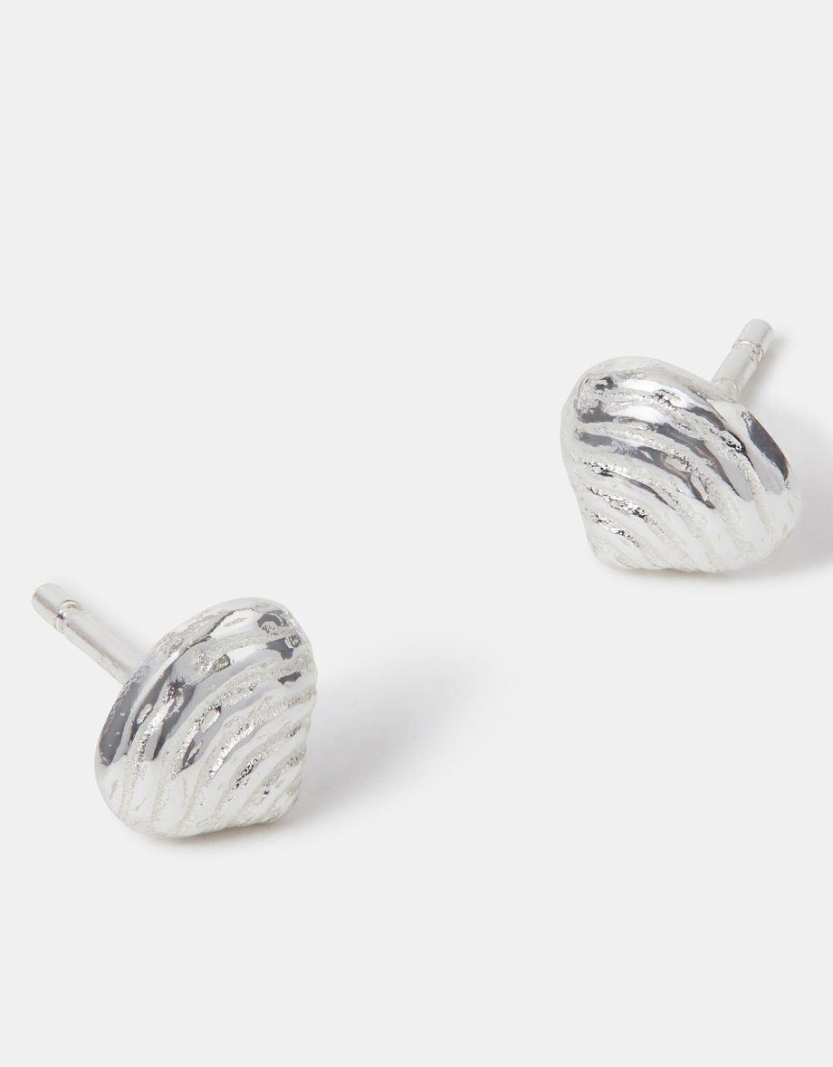 STERLING SILVER SHELL STUD EARRINGS