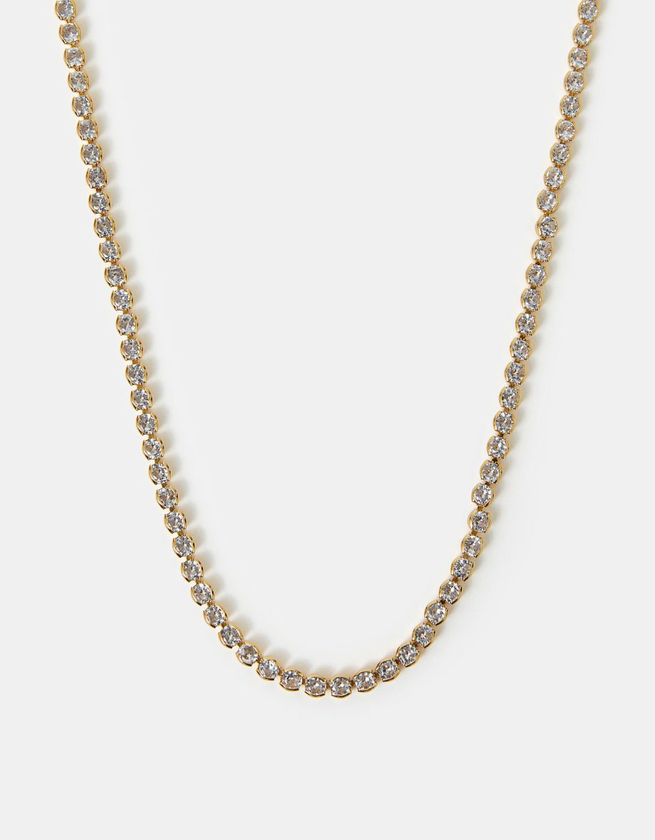 14CT GOLD-PLATED SPARKLE TENNIS NECKLACE