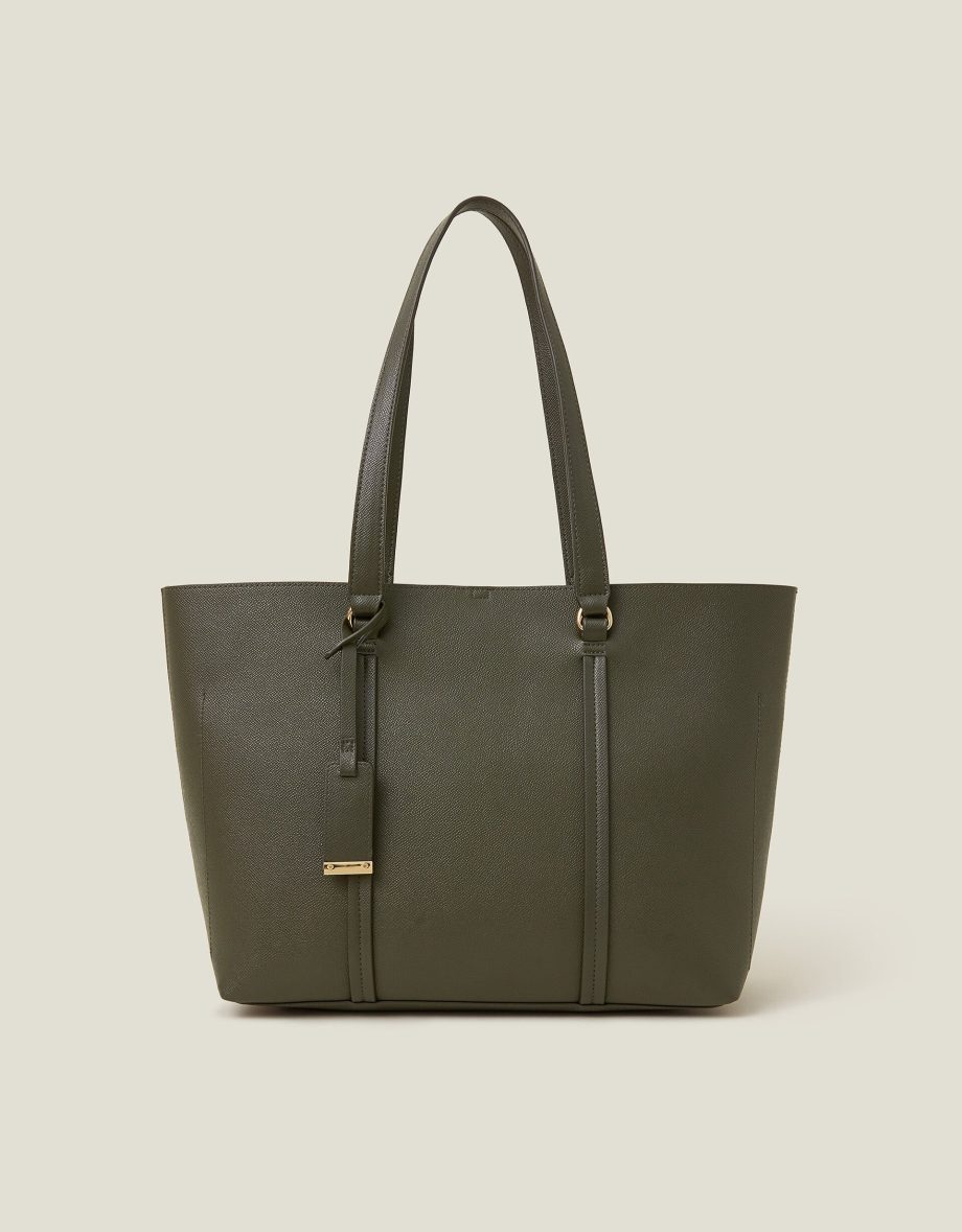 Faux Leather Tote Bag Green