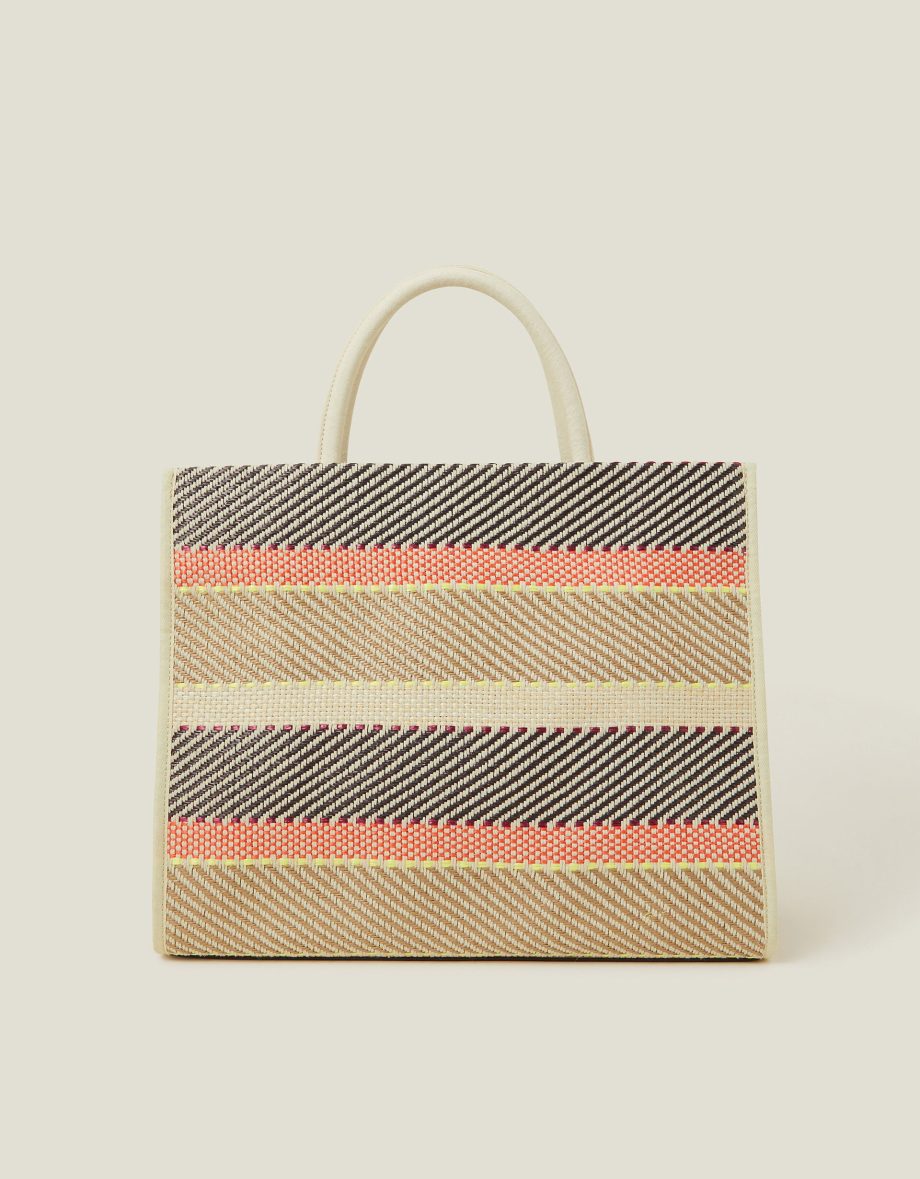 WOVEN STRIPE TOTE BAG