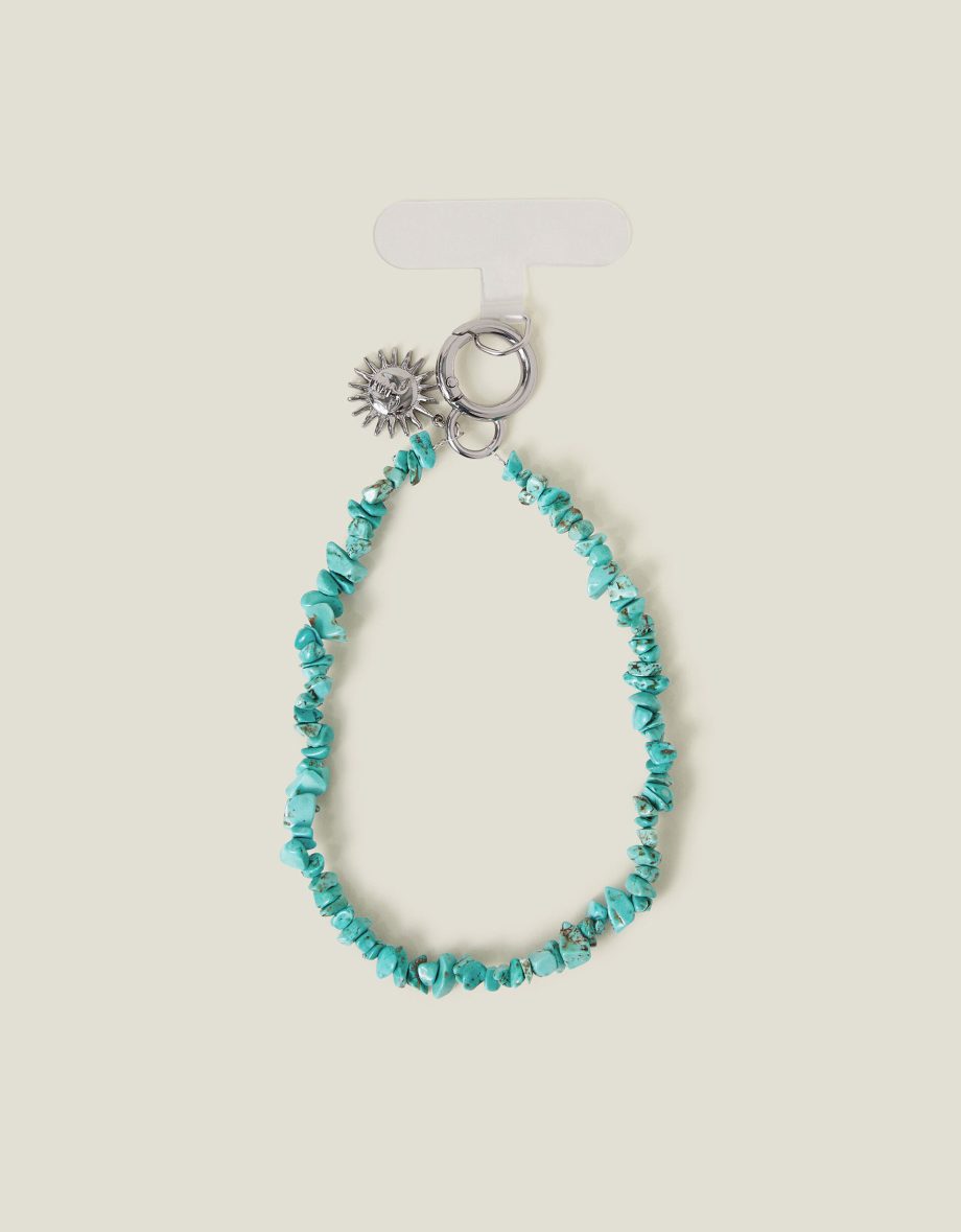 SUN CHARM STONE PHONE WRIST STRAP TURQUOISE