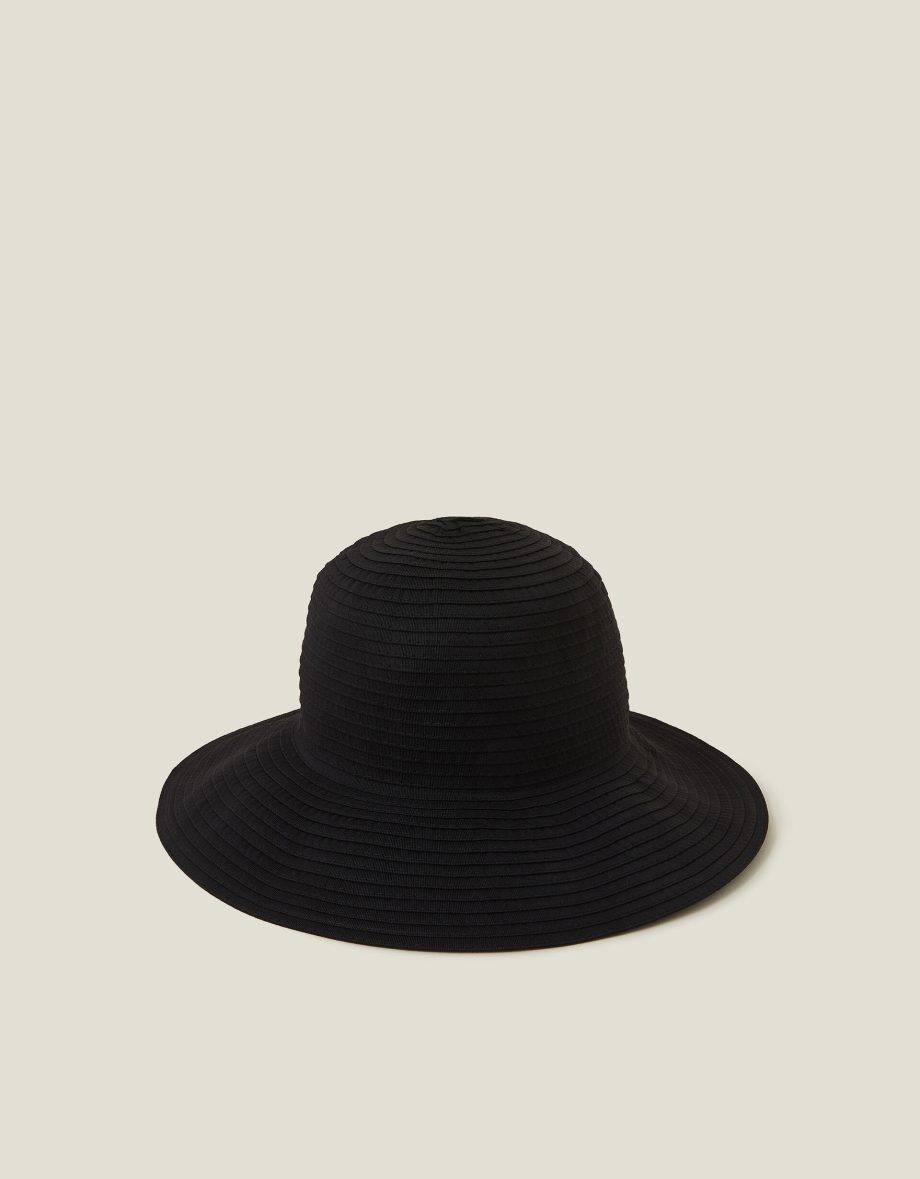 PACKABLE RIBBED BUCKET HAT BLACK