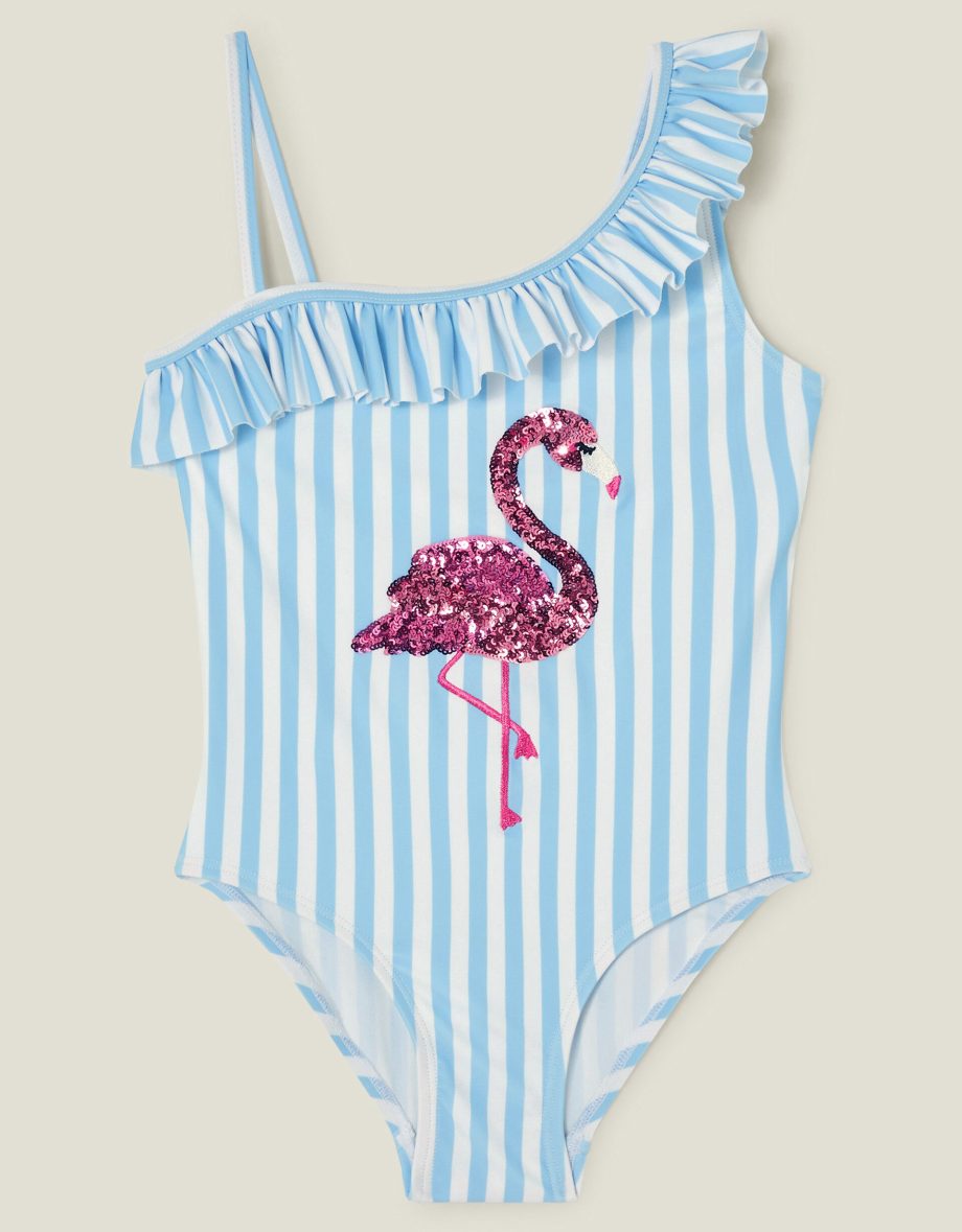 GIRLS FLAMINGO EMBELLISHED SWIMSUIT MULTI