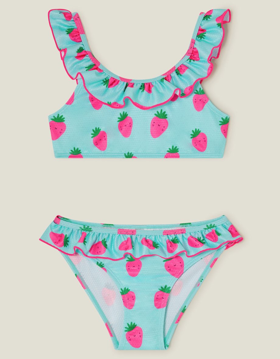 GIRLS STRAWBERRY BIKINI SET BLUE