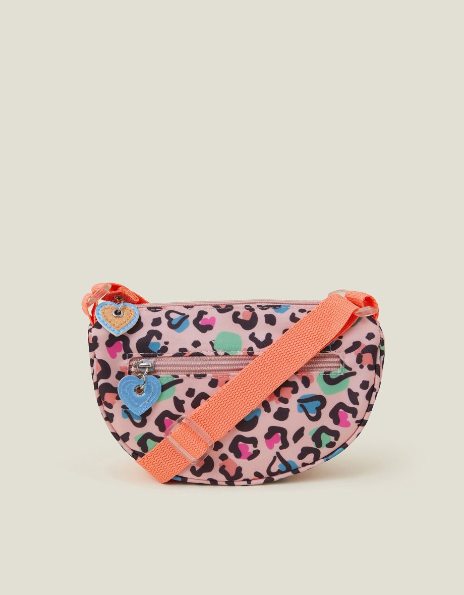 GIRLS COLOURFUL LEOPARD PRINT CROSS-BODY BAG