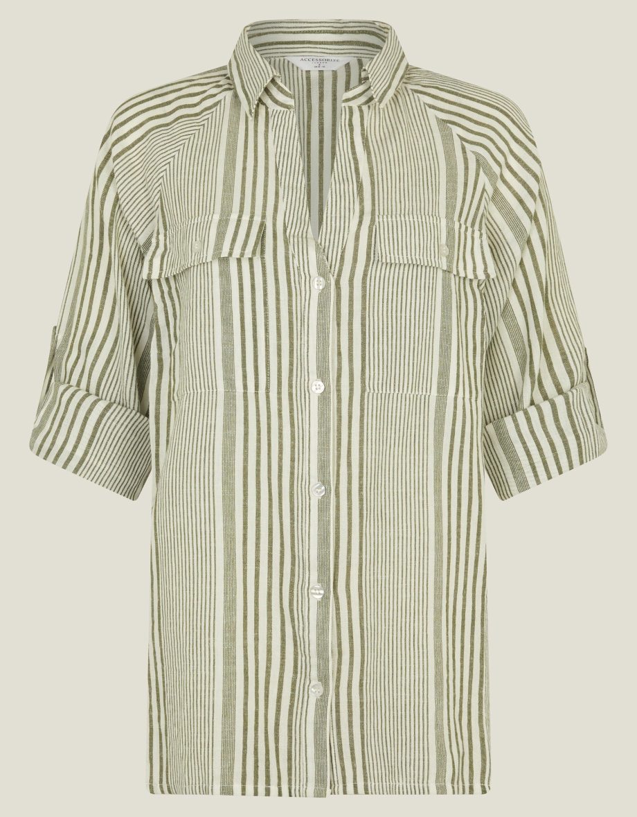 Stripe Beach Shirt Green