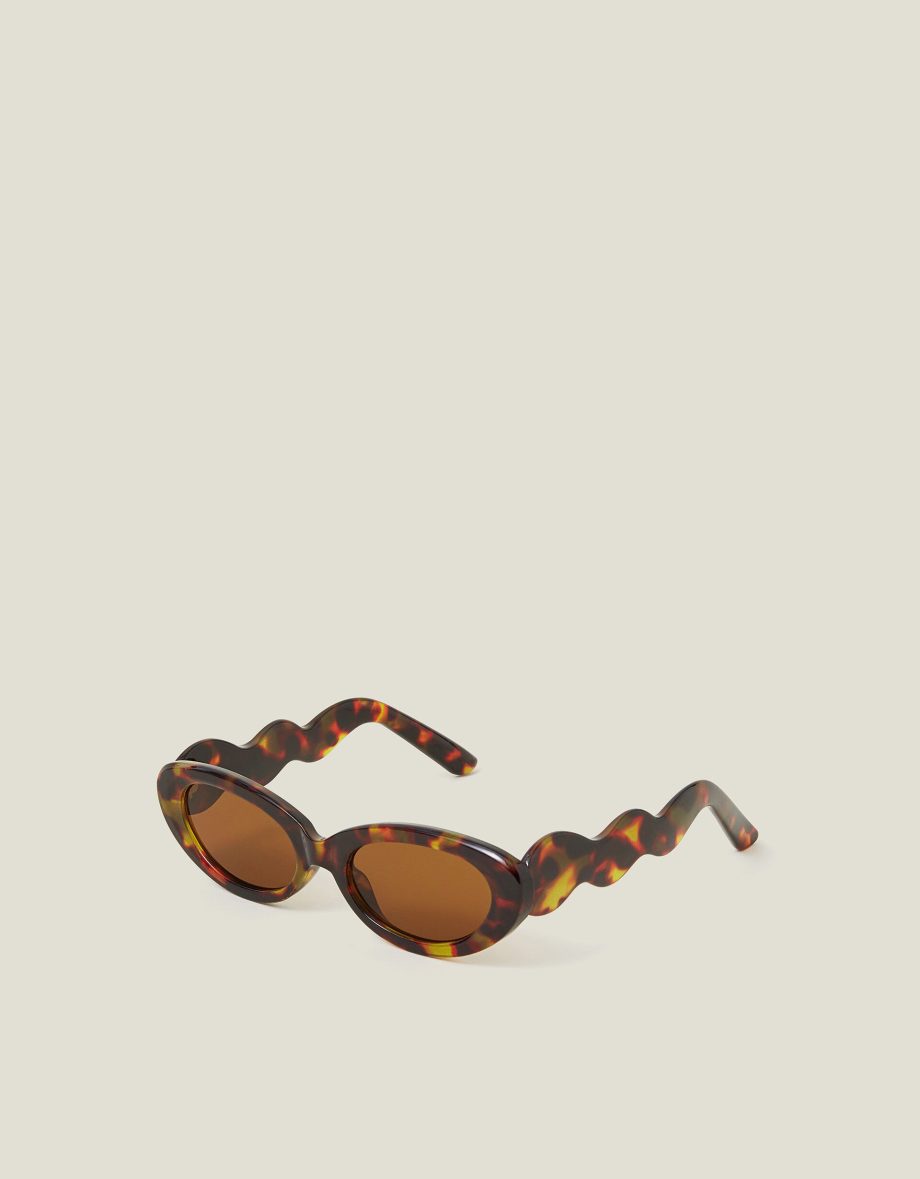 Tortoiseshell Wavy Oval Sunglasses