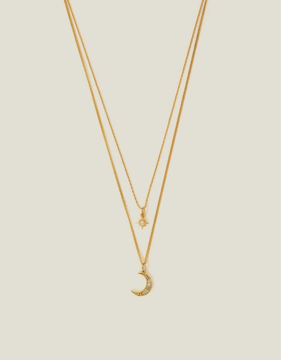 14CT GOLD-PLATED CELESTIAL PENDANT LAYERED NECKLACE