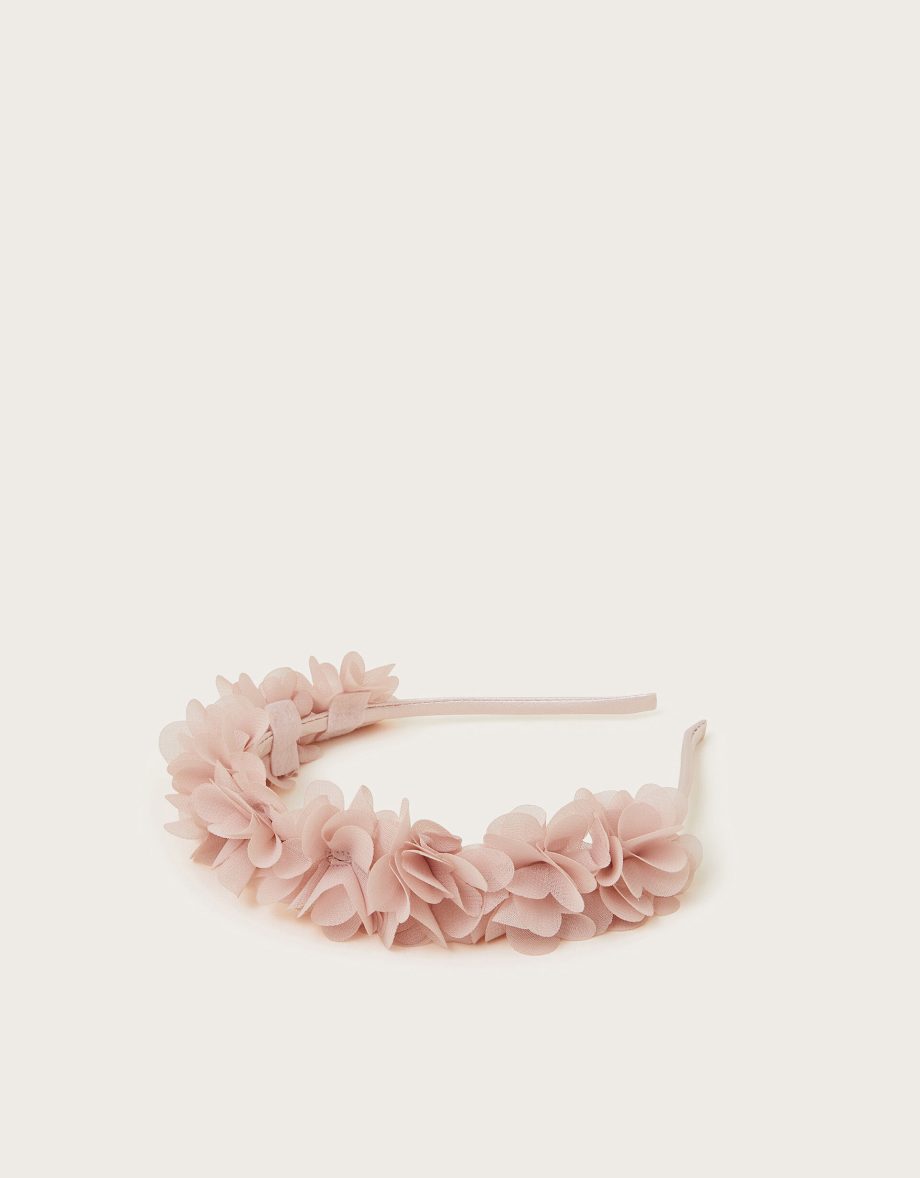 Ruffle bridesmaid headband pink