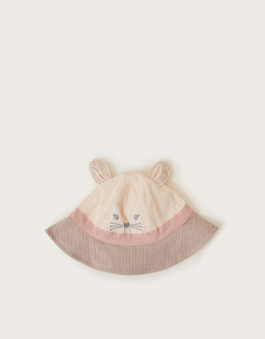 Baby bunny cotton bucket hat pink