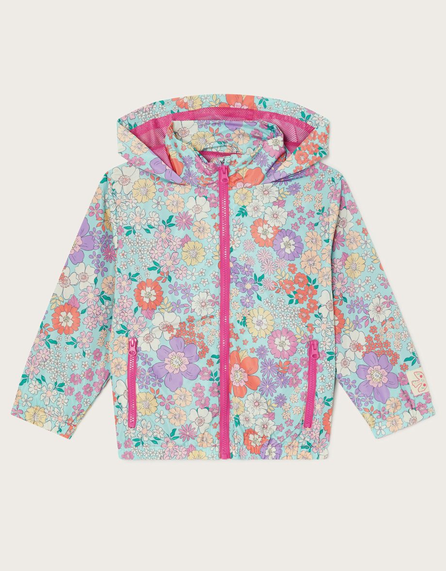 Floral print windbreaker jacket multi