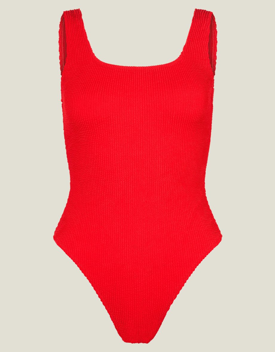 Crinkle Swimsuit Red