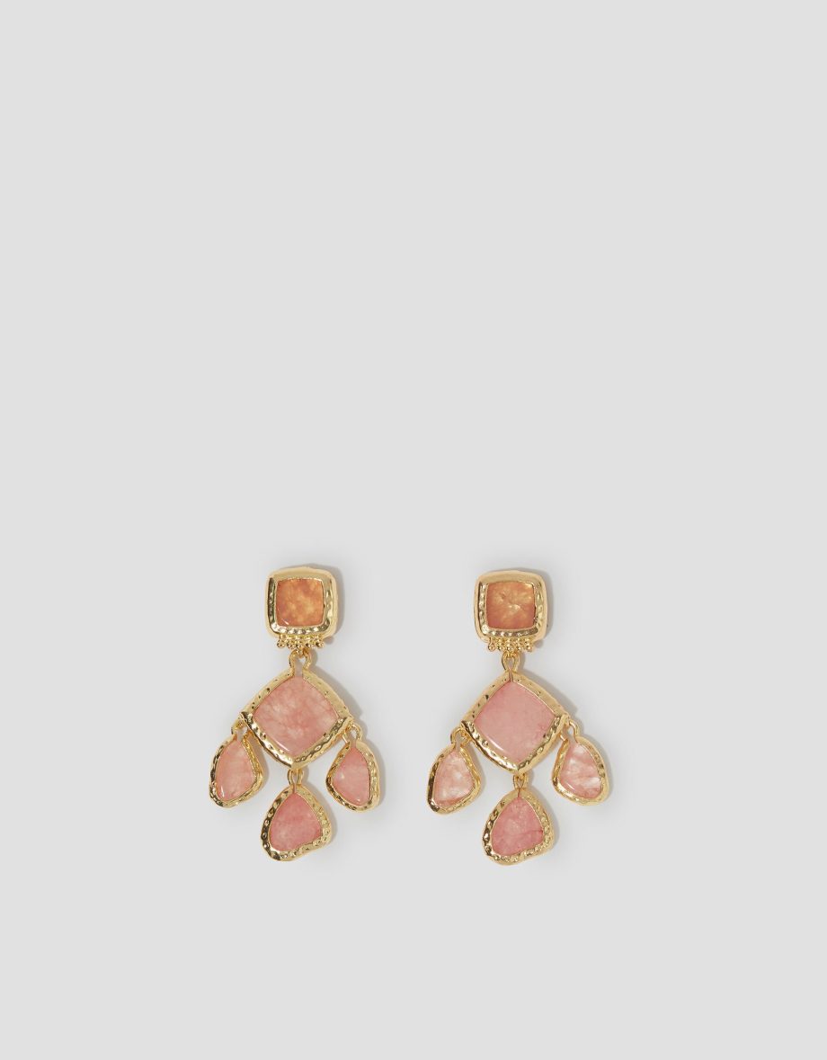 Quartz chandelier earrings