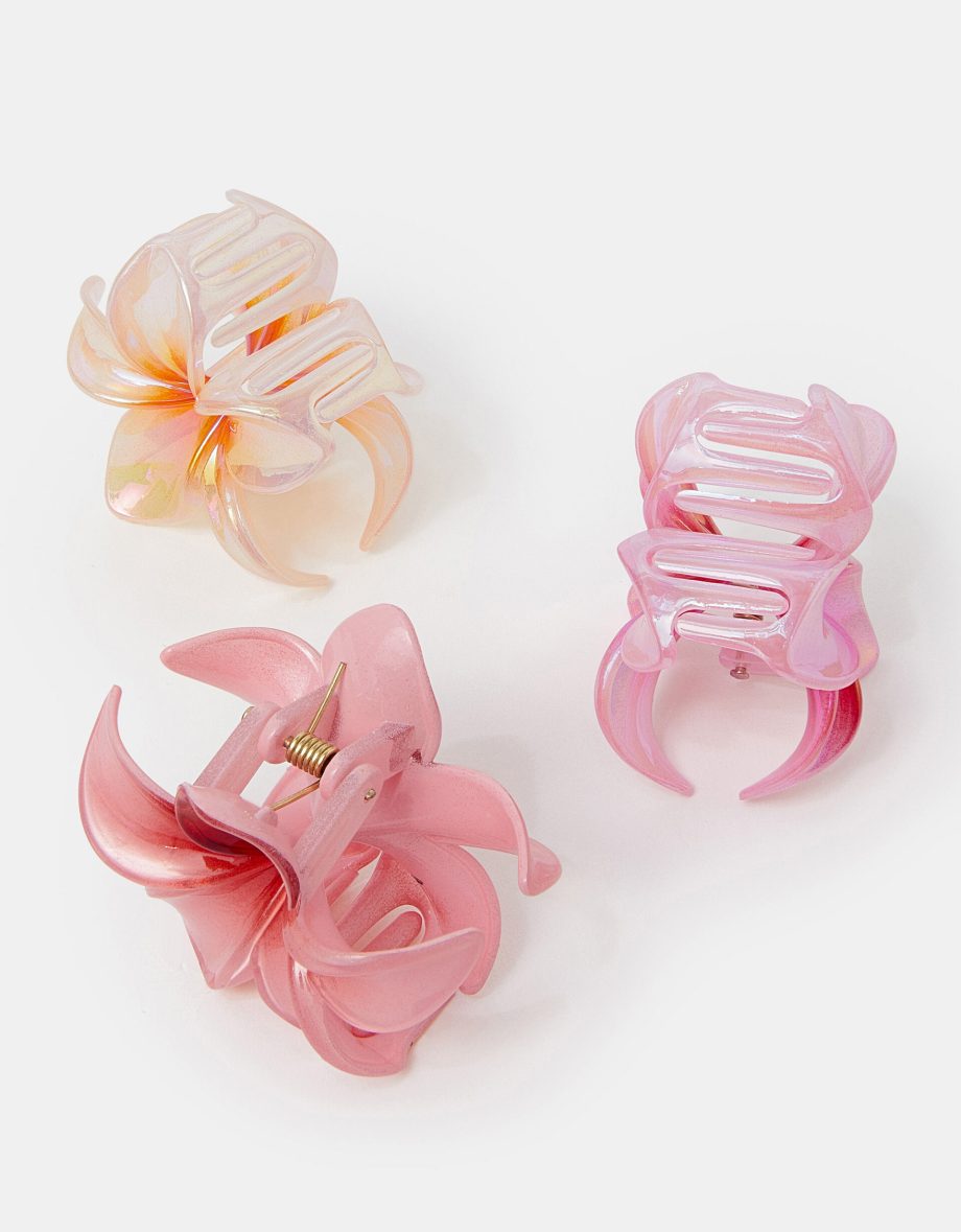 3-Pack Tropical Flower Claw Clips