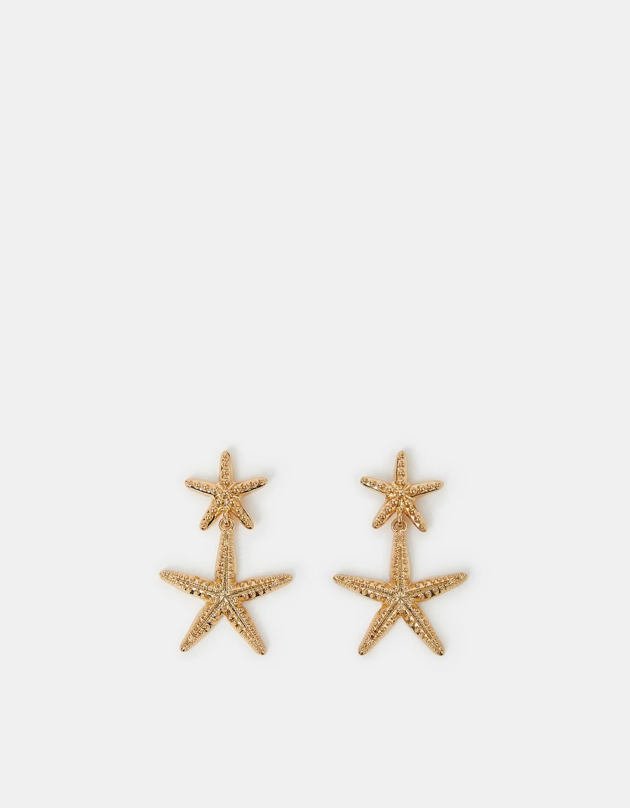 DOUBLE DROP STARFISH EARRINGS