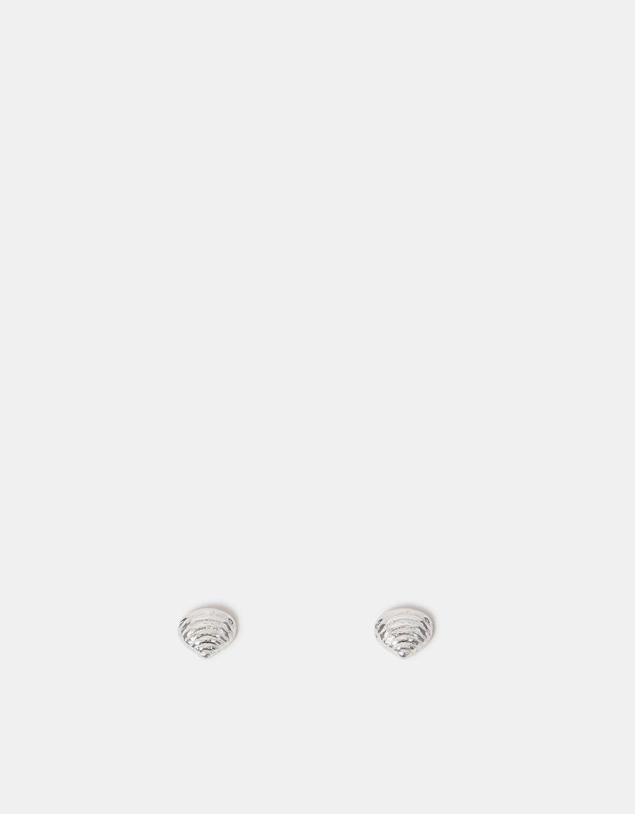 STERLING SILVER SHELL STUD EARRINGS