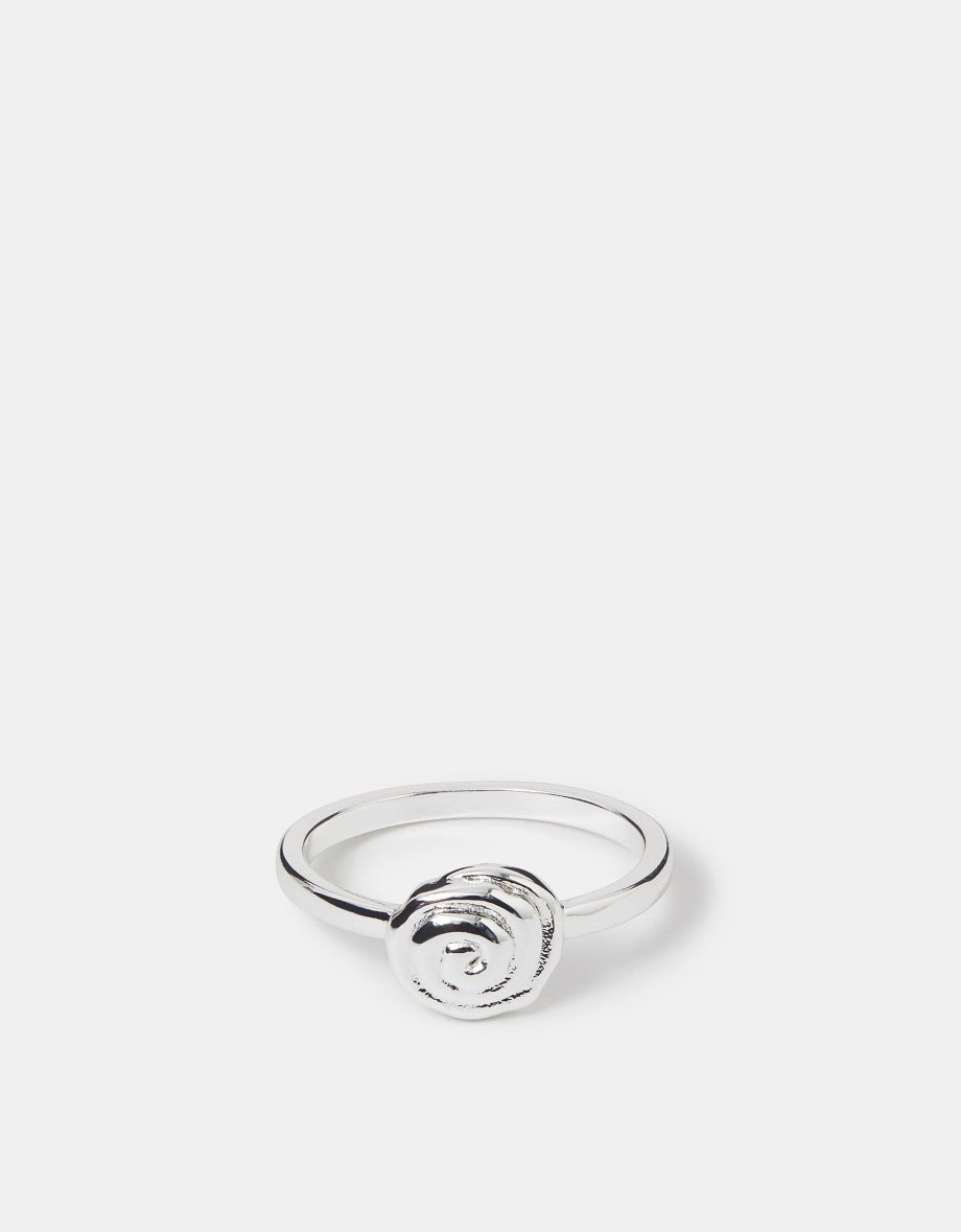 Sterling Silver-Plated Shell Ring Silver