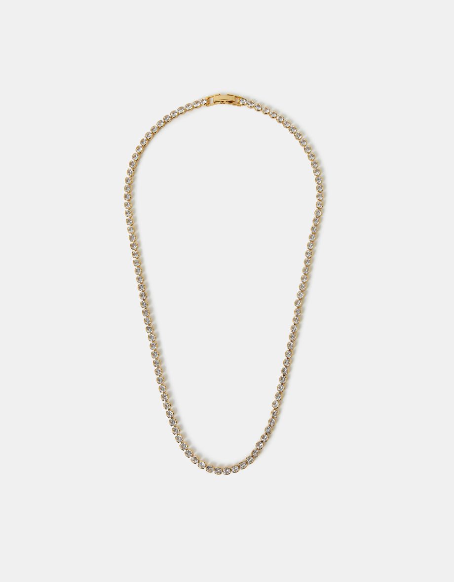 14CT GOLD-PLATED SPARKLE TENNIS NECKLACE