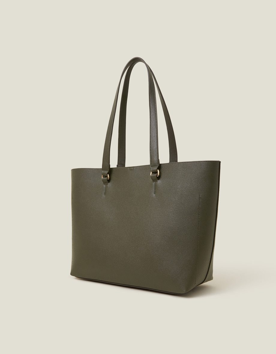 Faux Leather Tote Bag Green