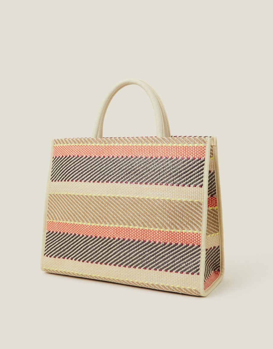 WOVEN STRIPE TOTE BAG