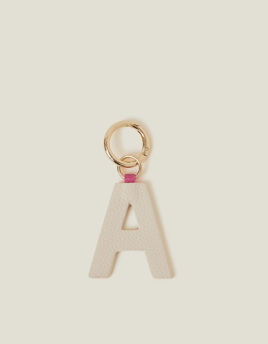 INITIAL COLOUR BLOCK KEYRING PINK