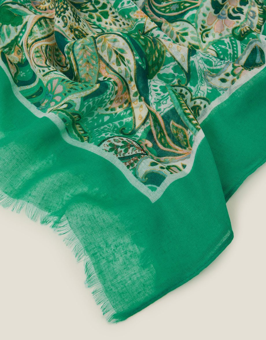 LIGHTWEIGHT PAISLEY SCARF TEAL