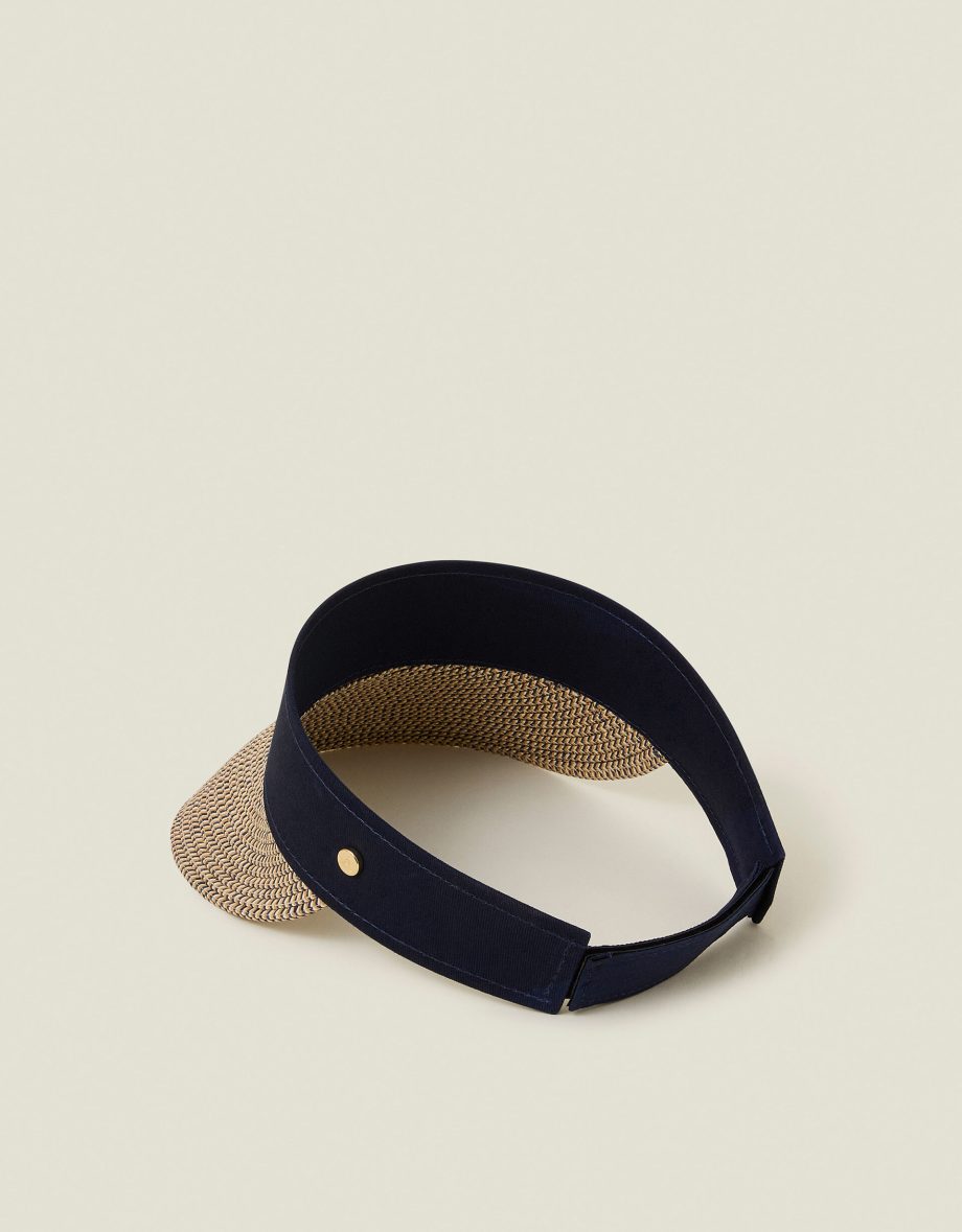 Straw Sun Visor Navy