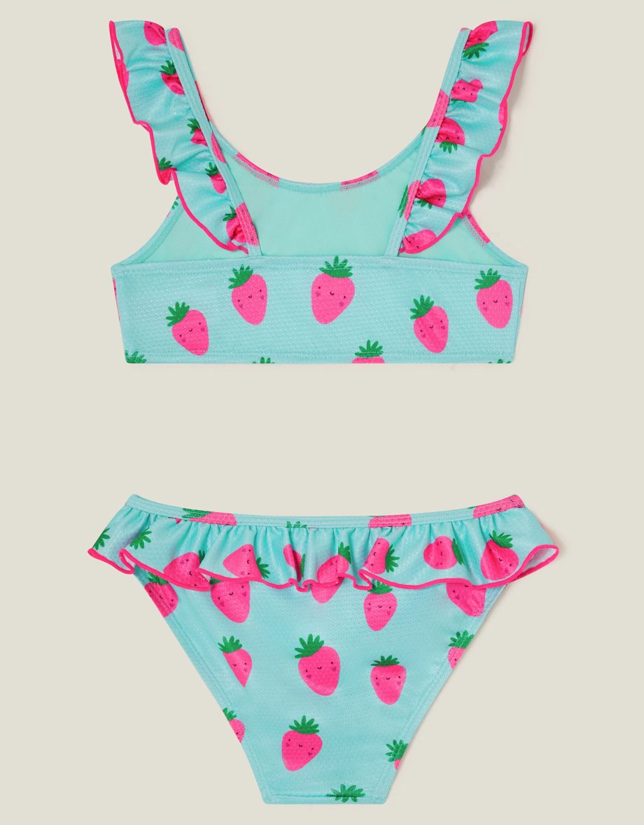 GIRLS STRAWBERRY BIKINI SET BLUE