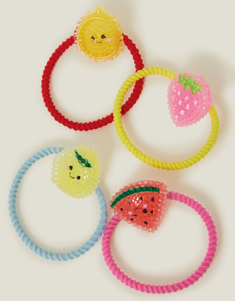 4-PACK GIRLS SPARKLE FRUIT HAIRBANDS