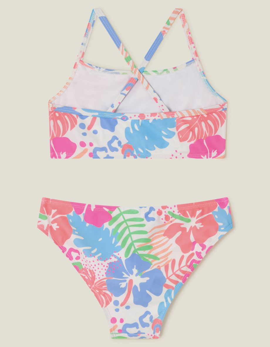 Girls Tropical Print Bikini Set Multi